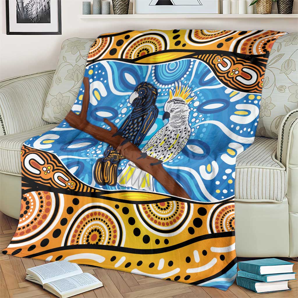 Australia Birds Aboriginal Art Blanket