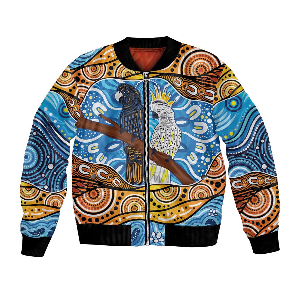 Australia Birds Aboriginal Art Bomber Jacket