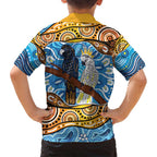 Australia Birds Aboriginal Art Family Matching Puletasi and Hawaiian Shirt