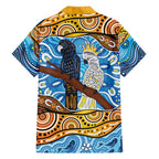 Australia Birds Aboriginal Art Family Matching Puletasi and Hawaiian Shirt
