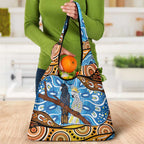 Australia Birds Aboriginal Art Grocery Bag