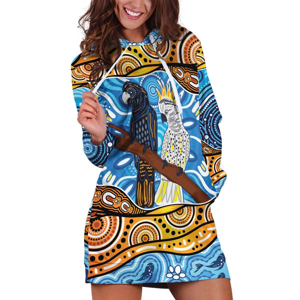 Australia Birds Aboriginal Art Hoodie Dress