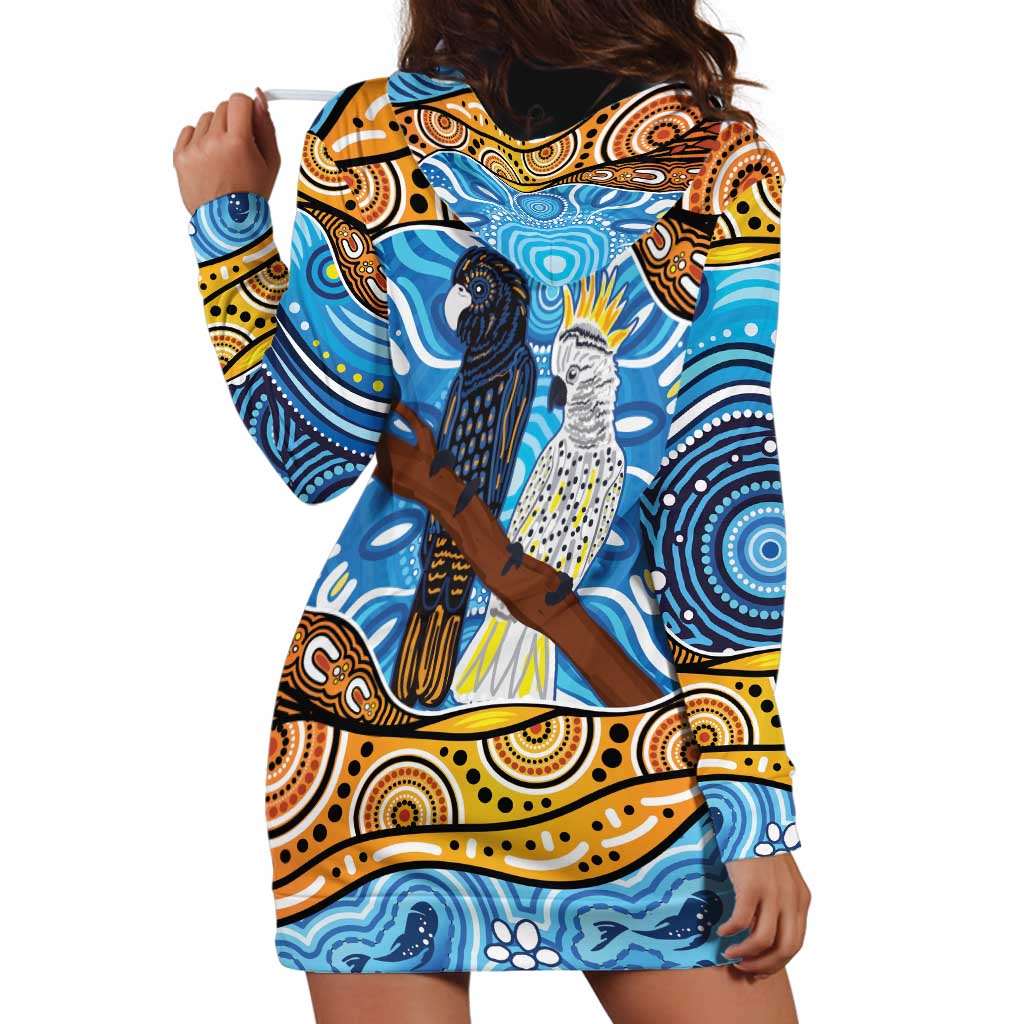 Australia Birds Aboriginal Art Hoodie Dress