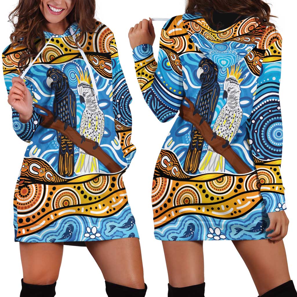 Australia Birds Aboriginal Art Hoodie Dress