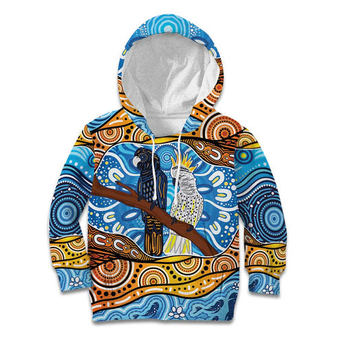 Australia Birds Aboriginal Art Kid Hoodie