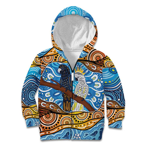 Australia Birds Aboriginal Art Kid Hoodie