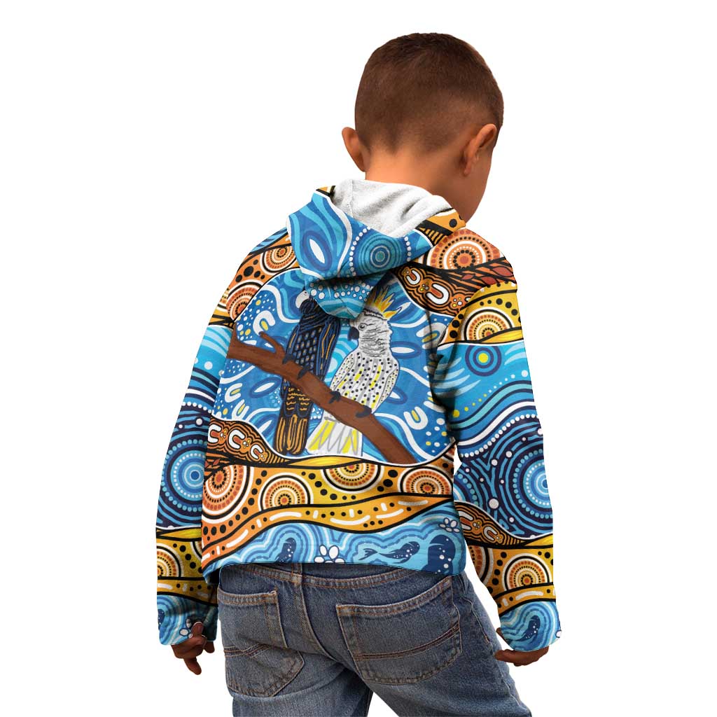 Australia Birds Aboriginal Art Kid Hoodie
