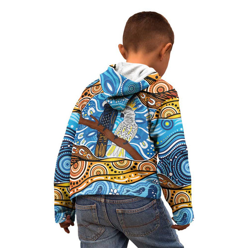 Australia Birds Aboriginal Art Kid Hoodie