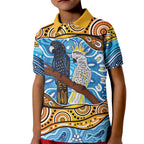Australia Birds Aboriginal Art Kid Polo Shirt