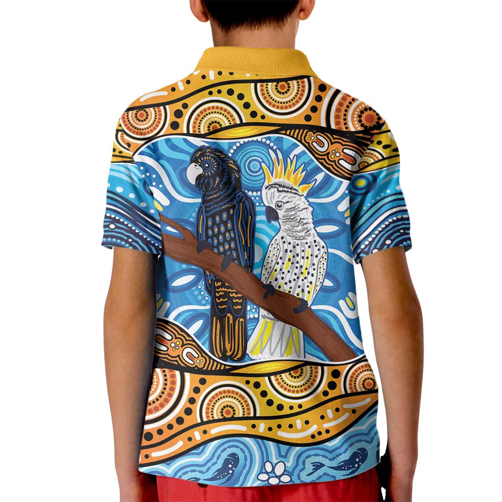 Australia Birds Aboriginal Art Kid Polo Shirt