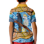 Australia Birds Aboriginal Art Kid Polo Shirt