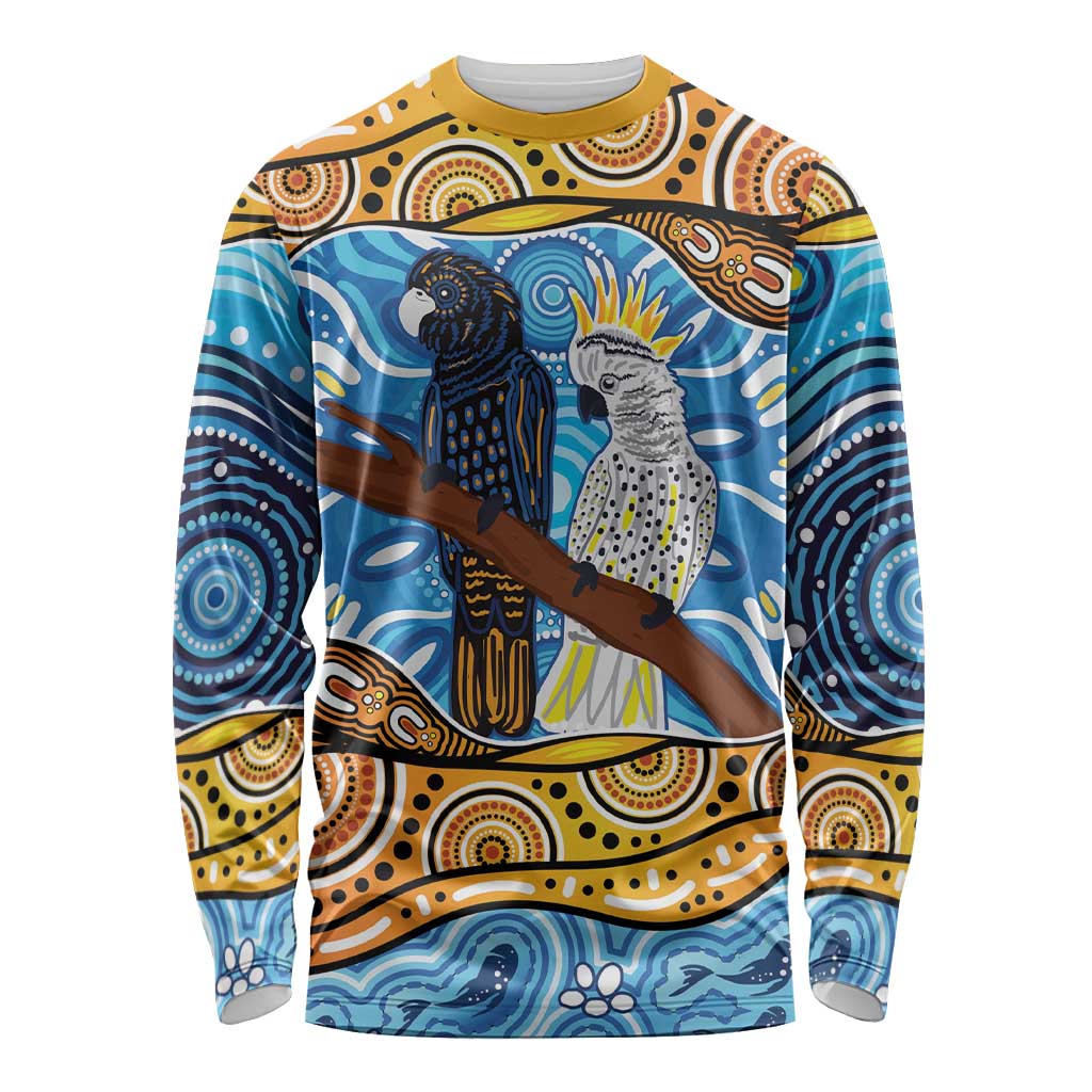 Australia Birds Aboriginal Art Long Sleeve Shirt