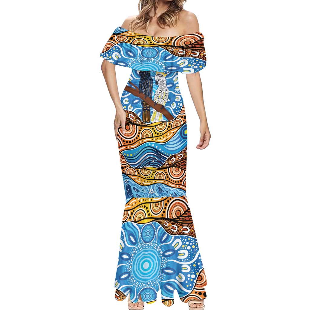 Australia Birds Aboriginal Art Mermaid Dress