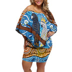 Australia Birds Aboriginal Art Off Shoulder Short Dress