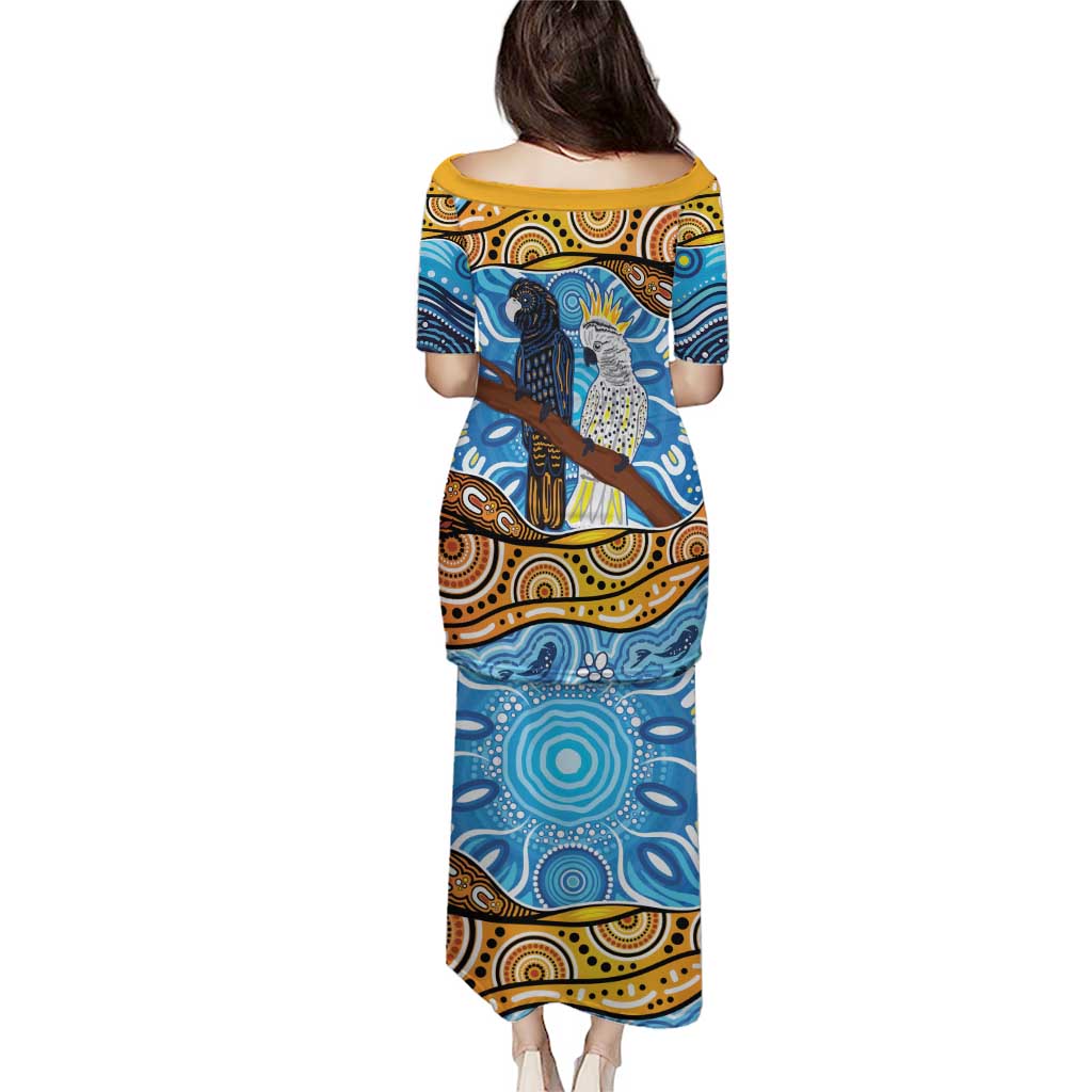 Australia Birds Aboriginal Art Puletasi