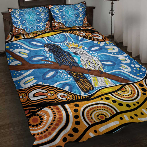 Australia Birds Aboriginal Art Quilt Bed Set