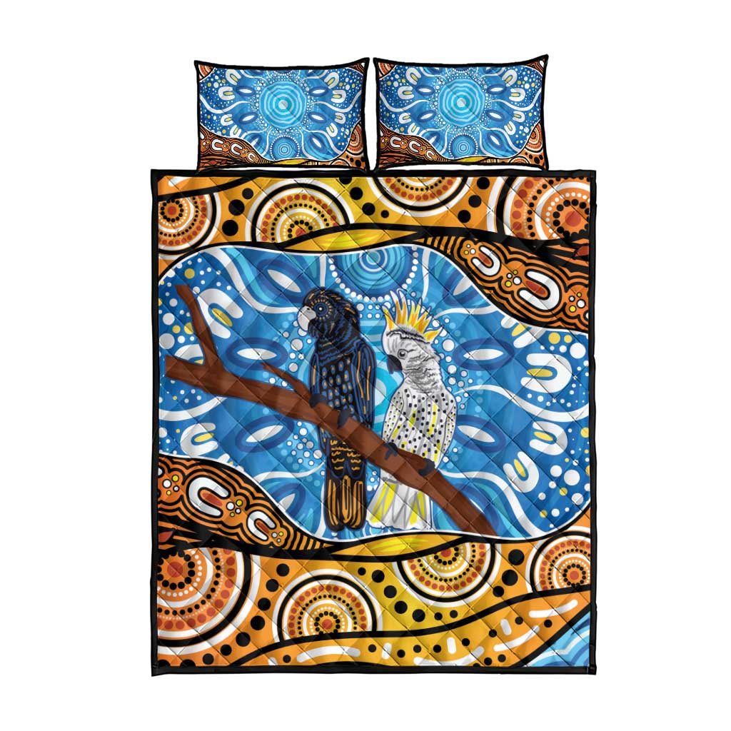 Australia Birds Aboriginal Art Quilt Bed Set