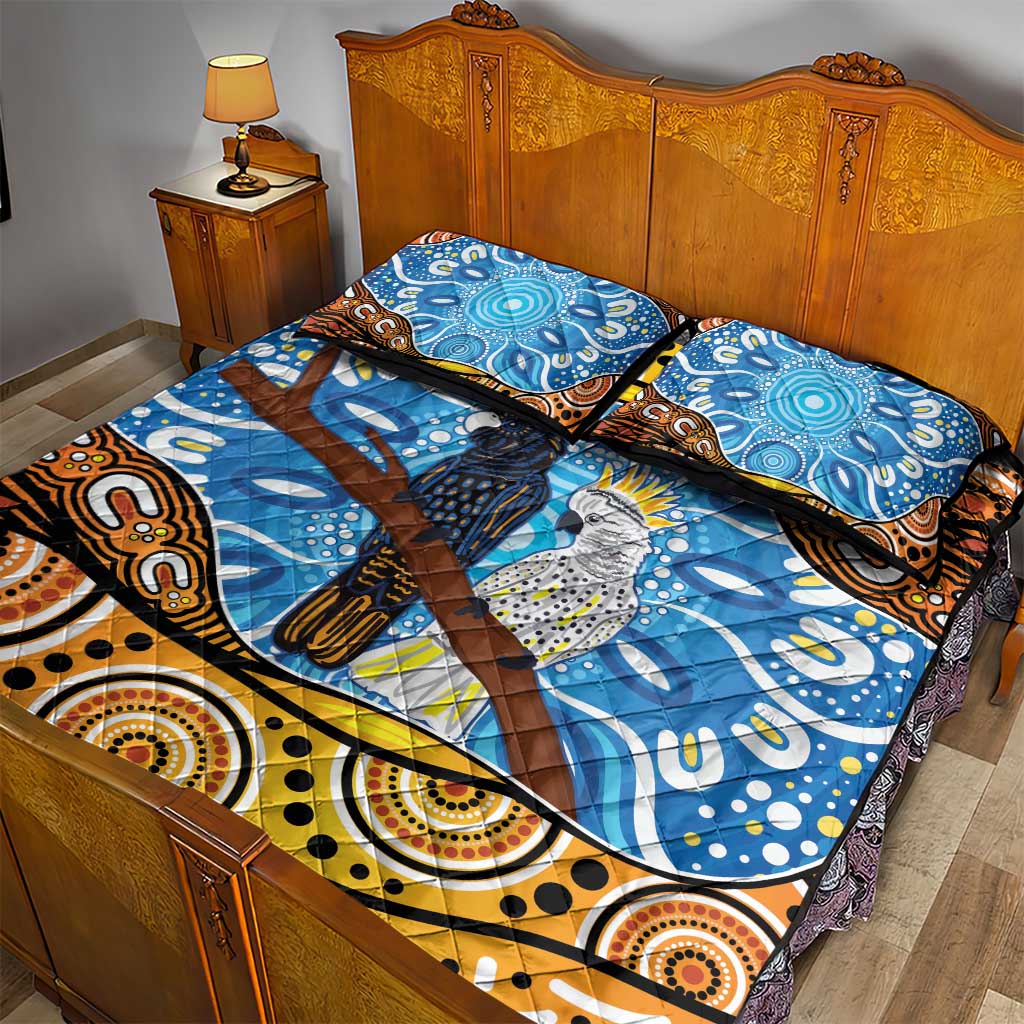 Australia Birds Aboriginal Art Quilt Bed Set