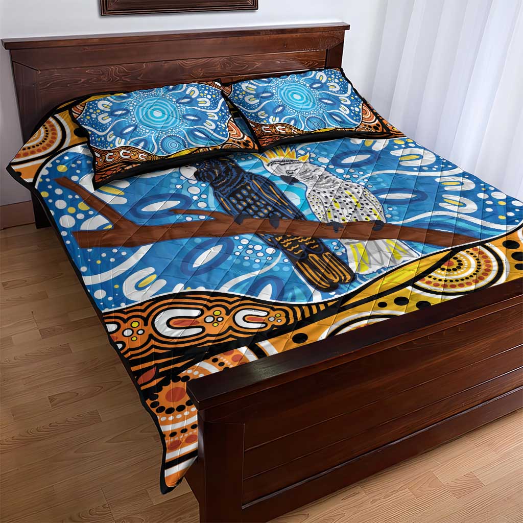 Australia Birds Aboriginal Art Quilt Bed Set