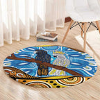 Australia Birds Aboriginal Art Round Carpet