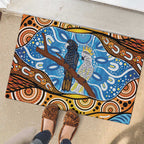 Australia Birds Aboriginal Art Rubber Doormat