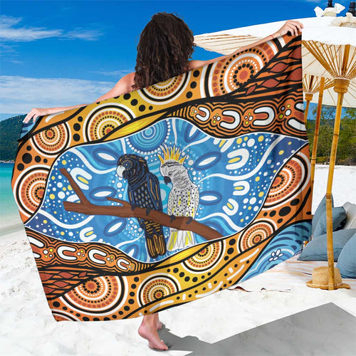 Australia Birds Aboriginal Art Sarong