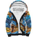 Australia Birds Aboriginal Art Sherpa Hoodie