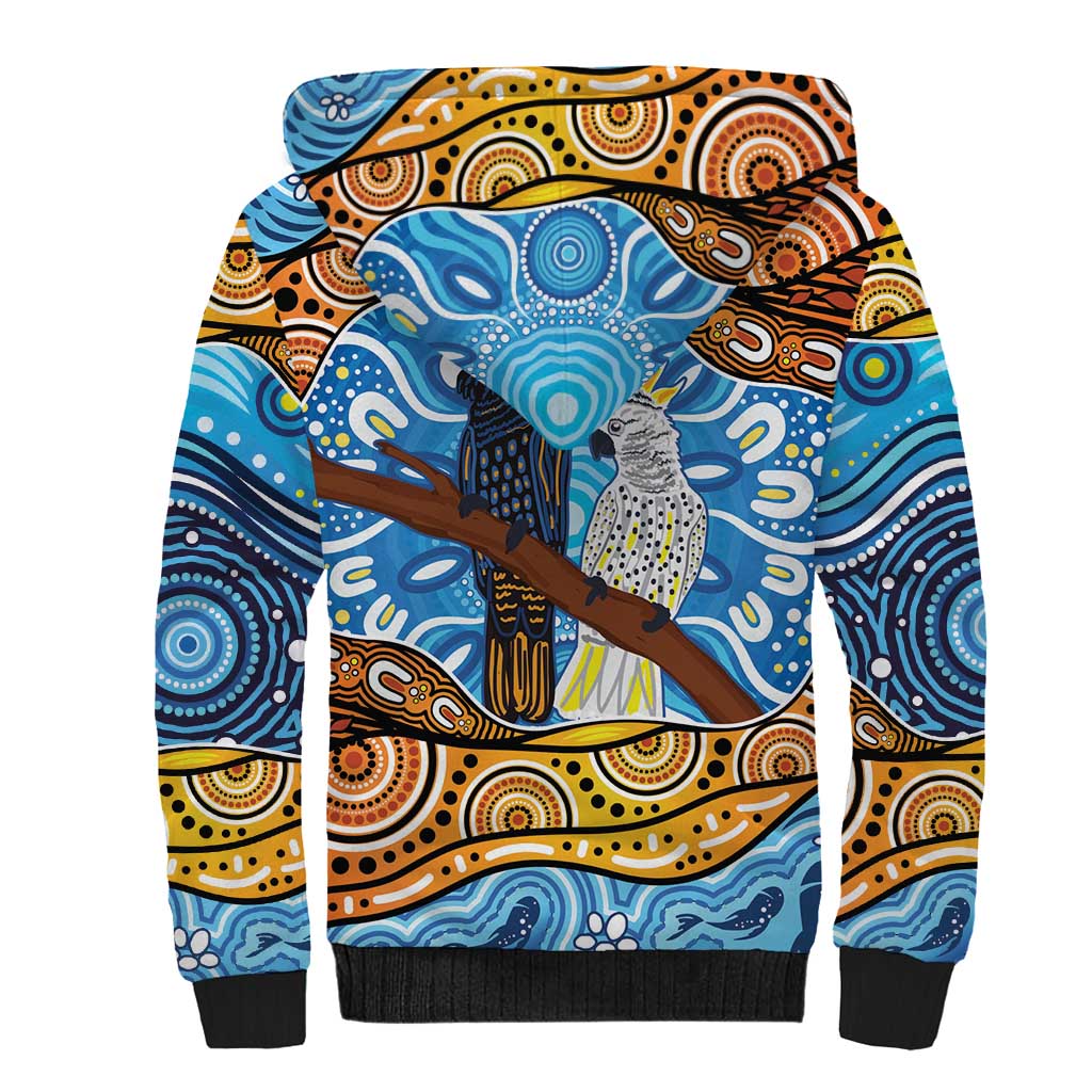 Australia Birds Aboriginal Art Sherpa Hoodie