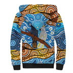 Australia Birds Aboriginal Art Sherpa Hoodie