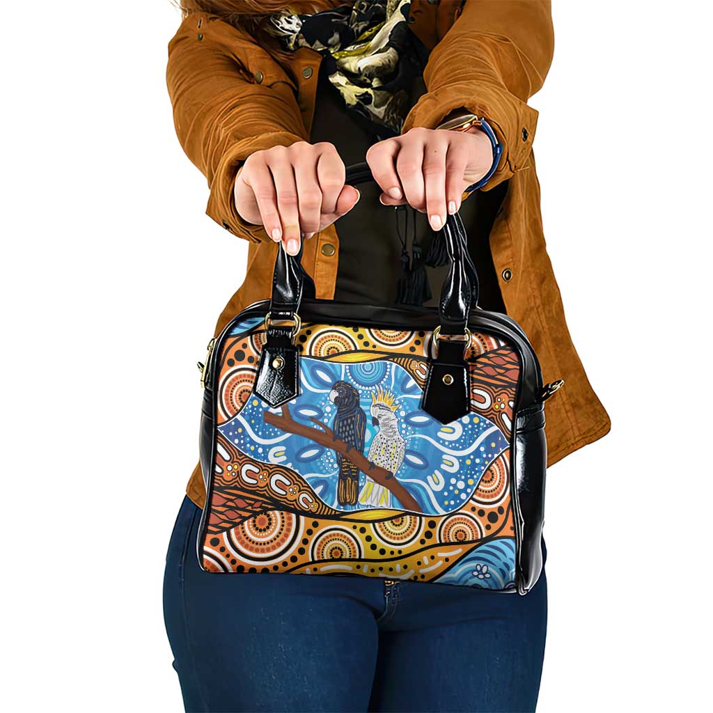 Australia Birds Aboriginal Art Shoulder Handbag