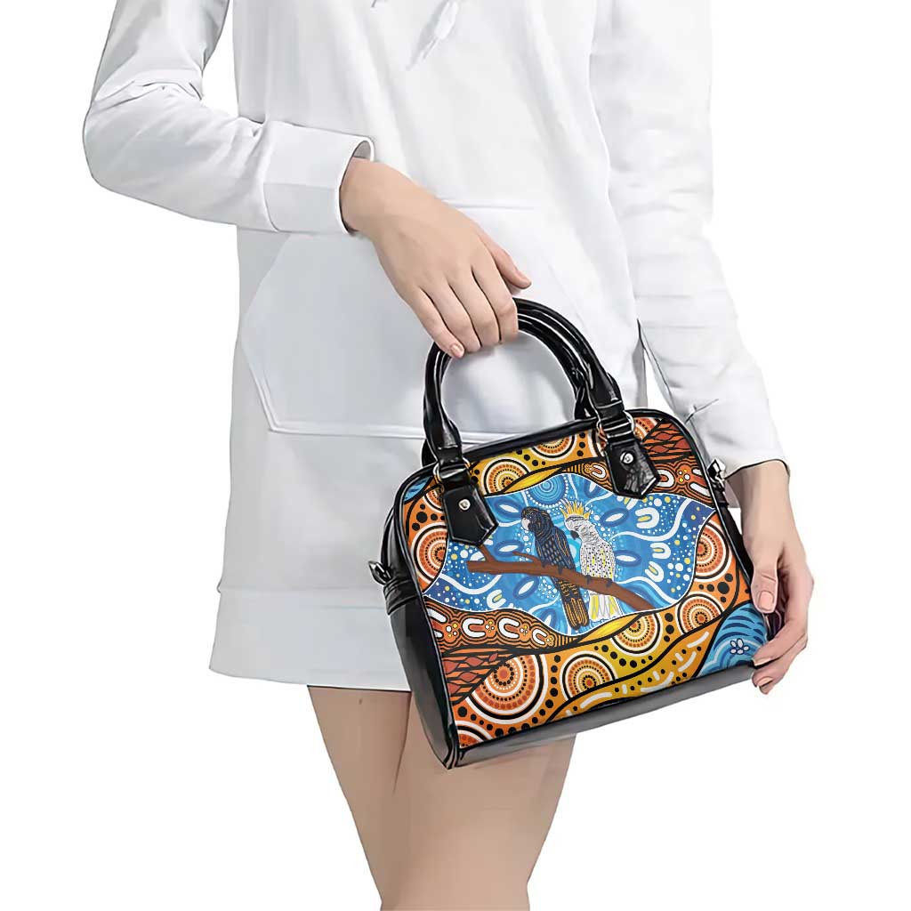 Australia Birds Aboriginal Art Shoulder Handbag