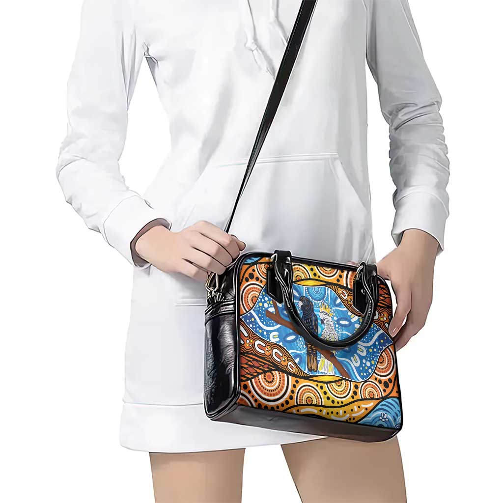 Australia Birds Aboriginal Art Shoulder Handbag