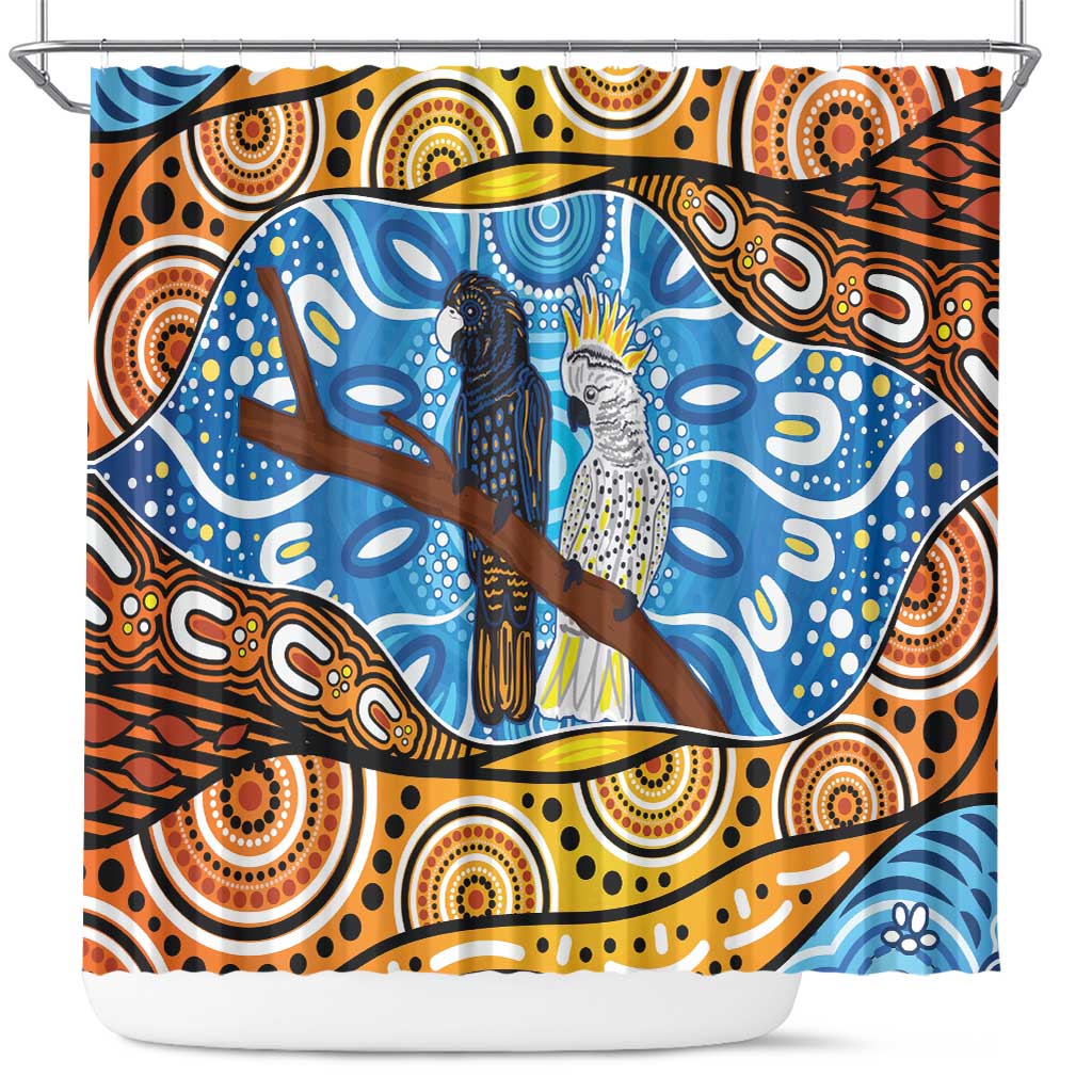 Australia Birds Aboriginal Art Shower Curtain