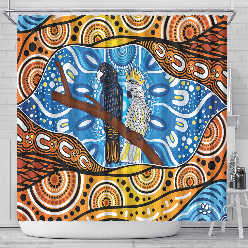 Australia Birds Aboriginal Art Shower Curtain