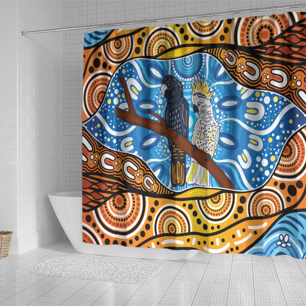 Australia Birds Aboriginal Art Shower Curtain