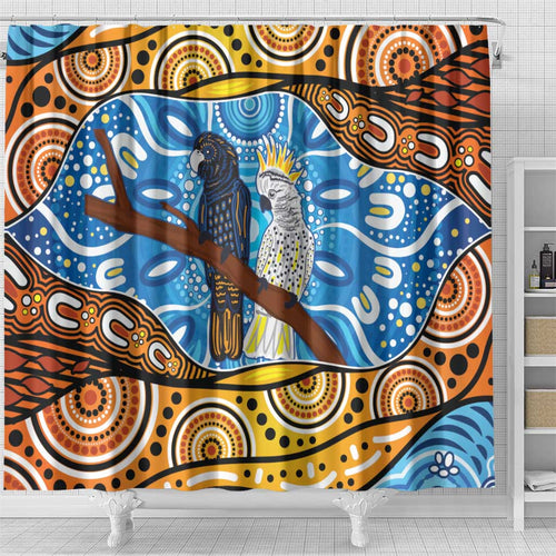 Australia Birds Aboriginal Art Shower Curtain
