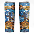 Australia Birds Aboriginal Art Skinny Tumbler