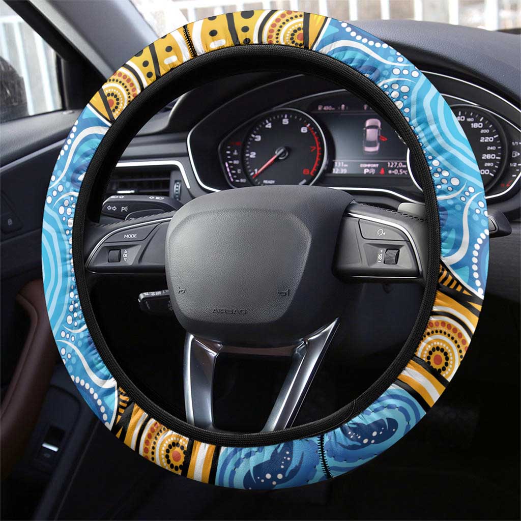 Australia Birds Aboriginal Art Steering Wheel Cover