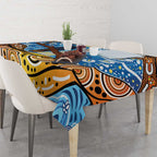 Australia Birds Aboriginal Art Tablecloth