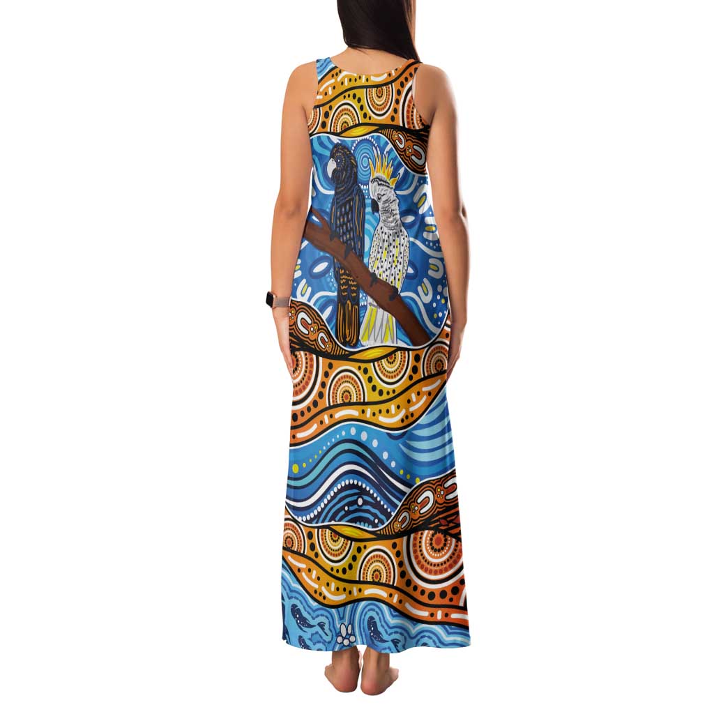 Australia Birds Aboriginal Art Tank Maxi Dress