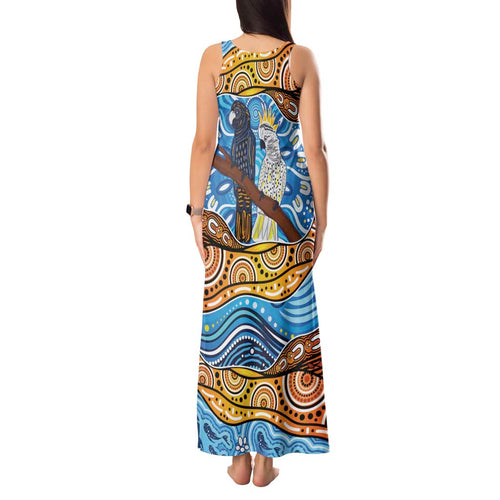 Australia Birds Aboriginal Art Tank Maxi Dress