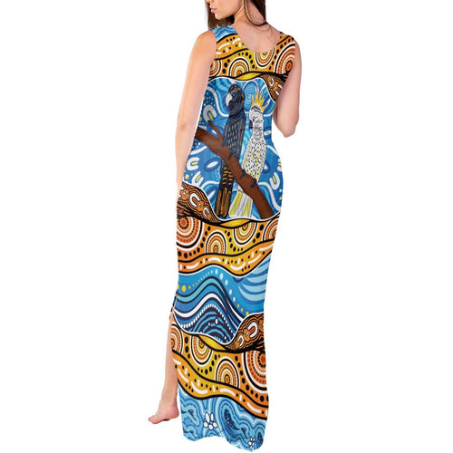 Australia Birds Aboriginal Art Tank Maxi Dress
