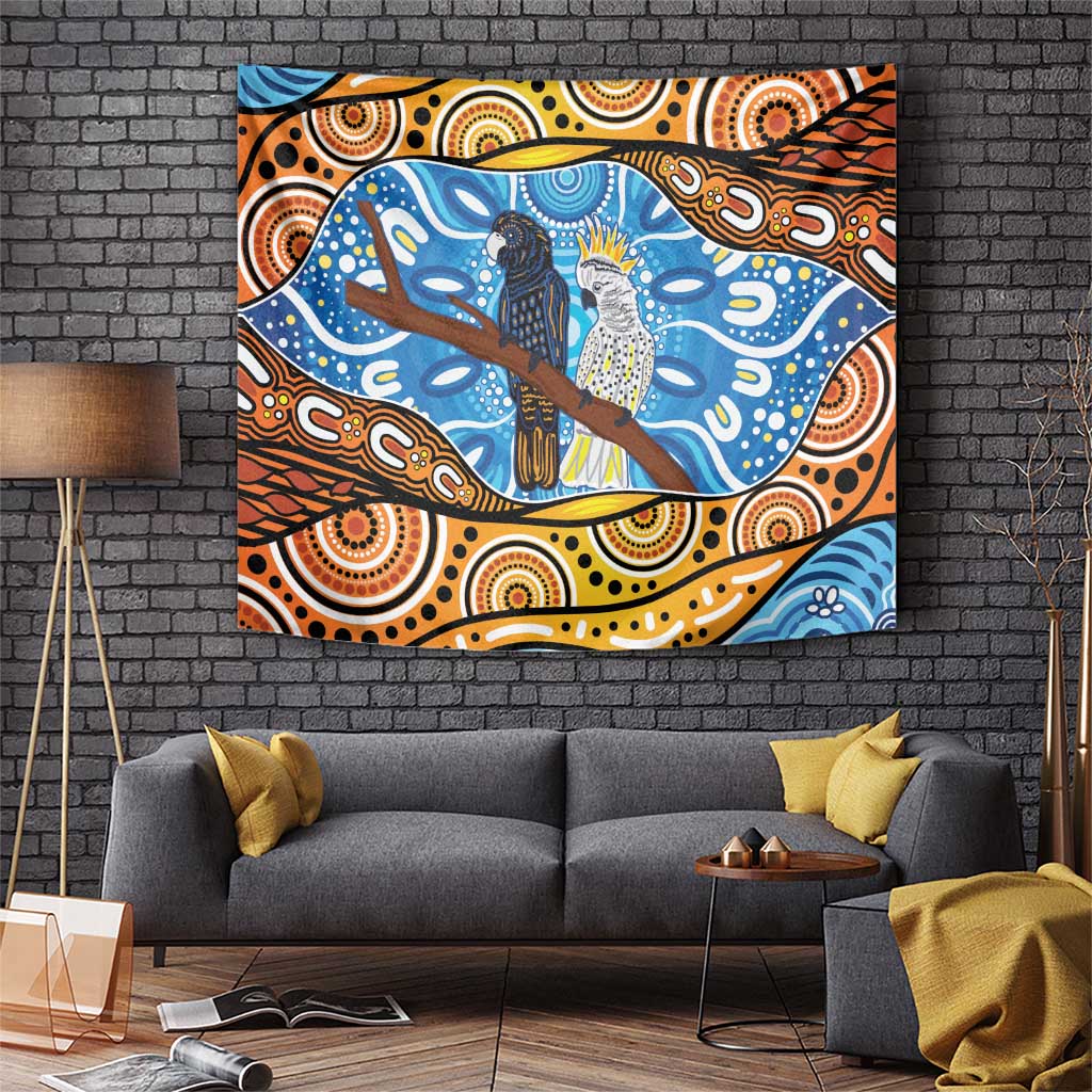 Australia Birds Aboriginal Art Tapestry