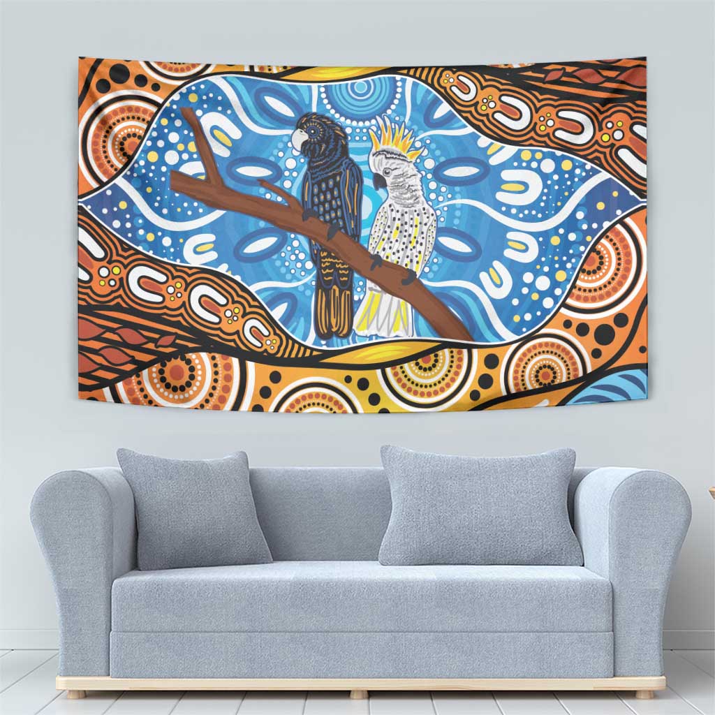 Australia Birds Aboriginal Art Tapestry