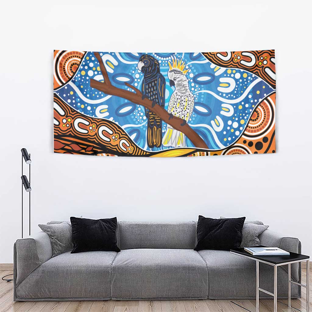 Australia Birds Aboriginal Art Tapestry