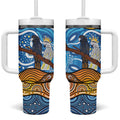 Australia Birds Aboriginal Art Tumbler With Handle