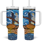 Australia Birds Aboriginal Art Tumbler With Handle