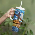 Australia Birds Aboriginal Art Tumbler With Handle