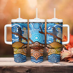 Australia Birds Aboriginal Art Tumbler With Handle