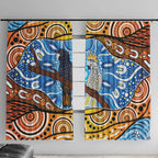 Australia Birds Aboriginal Art Window Curtain